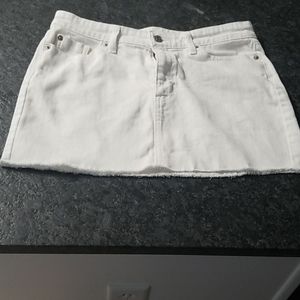 Gap white jean mini skirt